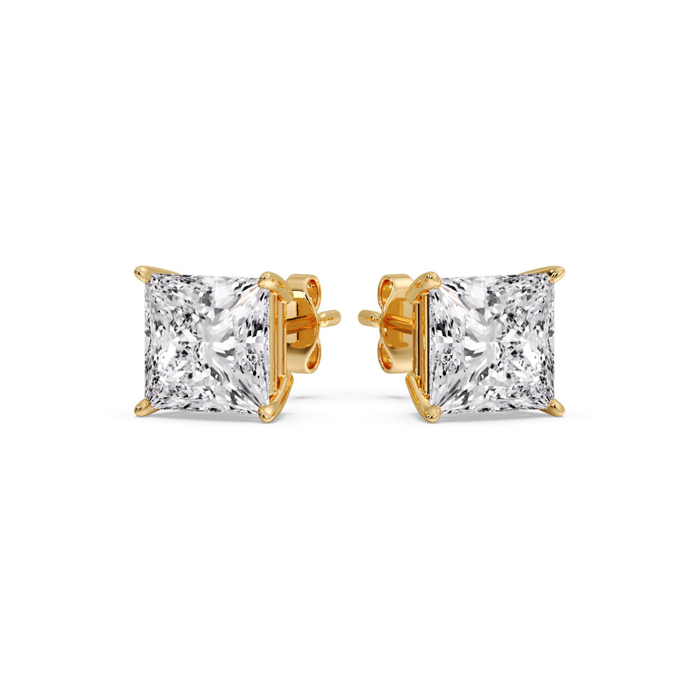 Princess-Cut Diamond Solitaire Stud Earrings (1 - 10ct | GIA & IGI Certified)