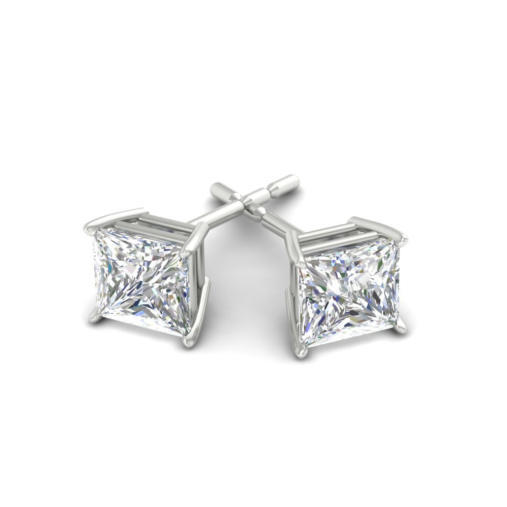 Princess-Cut Diamond Solitaire Stud Earrings (1 - 10ct | GIA & IGI Certified)