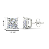 Princess-Cut Diamond Solitaire Stud Earrings (1 - 10ct | GIA & IGI Certified)