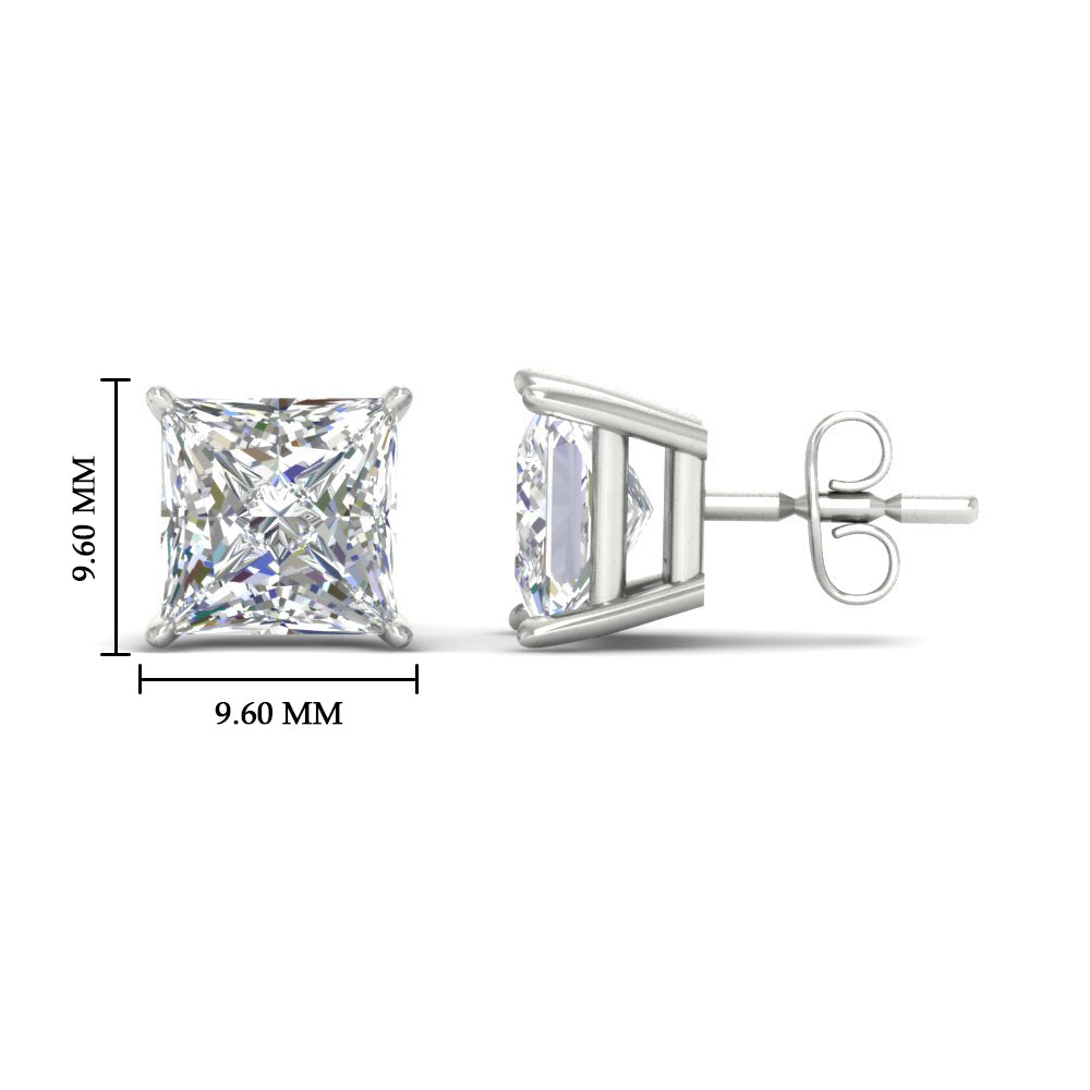 Princess-Cut Diamond Solitaire Stud Earrings (1 - 10ct | GIA & IGI Certified)