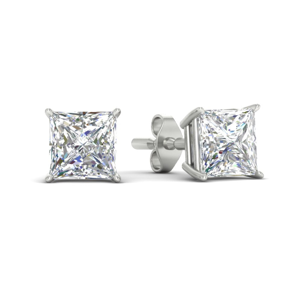 Princess-Cut Diamond Solitaire Stud Earrings (1 - 10ct | GIA & IGI Certified)