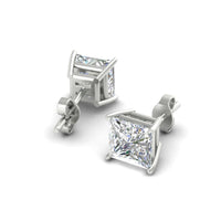 Princess-Cut Diamond Solitaire Stud Earrings (1 - 10ct | GIA & IGI Certified)