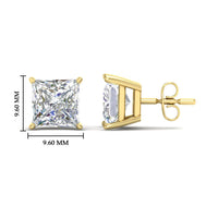 Princess-Cut Diamond Solitaire Stud Earrings (1 - 10ct | GIA & IGI Certified)