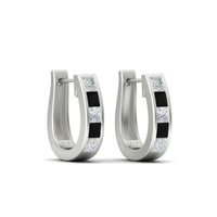 Channel Set Huggie Hoop Earring