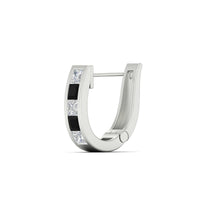 Channel Set Huggie Hoop Earring