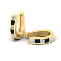 Channel Set Huggie Hoop Earring