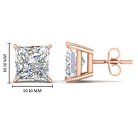 Princess-Cut Diamond Solitaire Stud Earrings (1 - 10ct | GIA & IGI Certified)