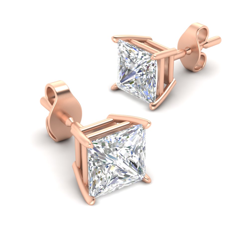 Princess-Cut Diamond Solitaire Stud Earrings (1 - 10ct | GIA & IGI Certified)