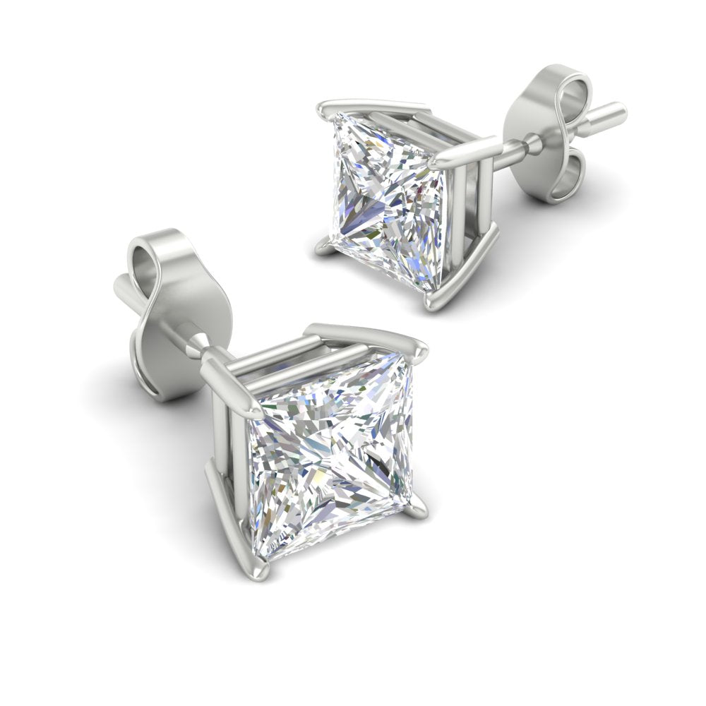 Princess-Cut Diamond Solitaire Stud Earrings (1 - 10ct | GIA & IGI Certified)