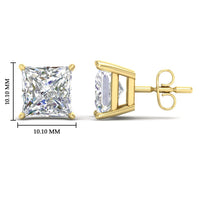 Princess-Cut Diamond Solitaire Stud Earrings (1 - 10ct | GIA & IGI Certified)