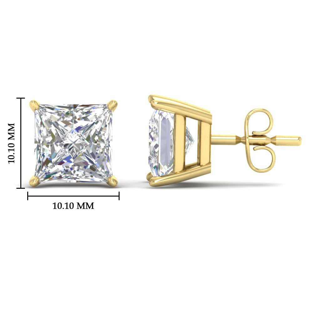 Princess-Cut Diamond Solitaire Stud Earrings (1 - 10ct | GIA & IGI Certified)