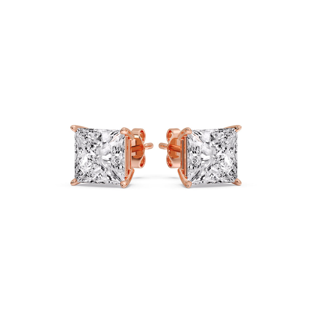 Princess-Cut Diamond Solitaire Stud Earrings (1 - 10ct | GIA & IGI Certified)