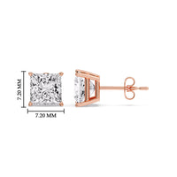 Princess-Cut Diamond Solitaire Stud Earrings (1 - 10ct | GIA & IGI Certified)