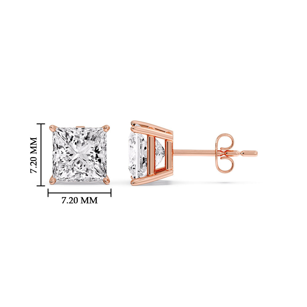 Princess-Cut Diamond Solitaire Stud Earrings (1 - 10ct | GIA & IGI Certified)