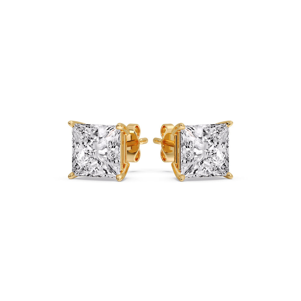 Princess-Cut Diamond Solitaire Stud Earrings (1 - 10ct | GIA & IGI Certified)