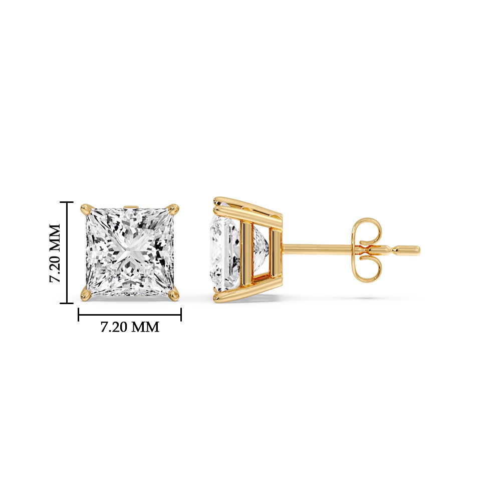 Princess-Cut Diamond Solitaire Stud Earrings (1 - 10ct | GIA & IGI Certified)