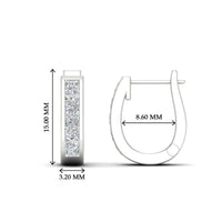Channel Set Huggie Hoop Earring