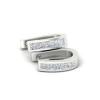 Channel Set Huggie Hoop Earring