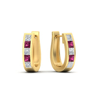 Channel Set Huggie Hoop Earring