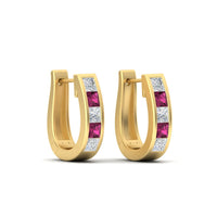 Channel Set Huggie Hoop Earring