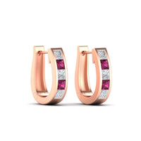 Channel Set Huggie Hoop Earring