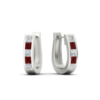 Channel Set Huggie Hoop Earring