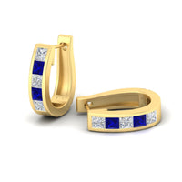 Channel Set Huggie Hoop Earring