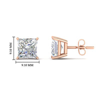 Princess-Cut Diamond Solitaire Stud Earrings (1 - 10ct | GIA & IGI Certified)