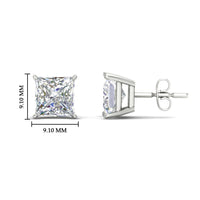 Princess-Cut Diamond Solitaire Stud Earrings (1 - 10ct | GIA & IGI Certified)