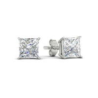 Princess-Cut Diamond Solitaire Stud Earrings (1 - 10ct | GIA & IGI Certified)