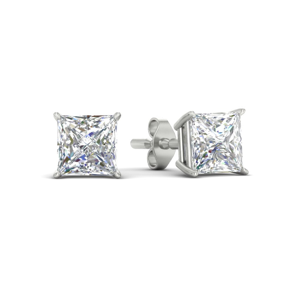 Princess-Cut Diamond Solitaire Stud Earrings (1 - 10ct | GIA & IGI Certified)