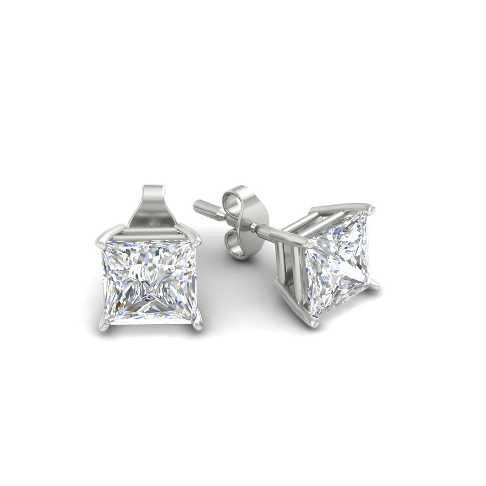 Princess-Cut Diamond Solitaire Stud Earrings (1 - 10ct | GIA & IGI Certified)