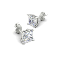 Princess-Cut Diamond Solitaire Stud Earrings (1 - 10ct | GIA & IGI Certified)