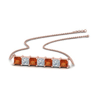 Princess Cut Horizontal Bar Pendant