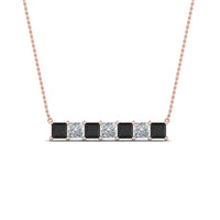 Princess Cut Horizontal Bar Pendant