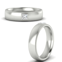 Princess Cut Mens Comfort Fit Promise Ring