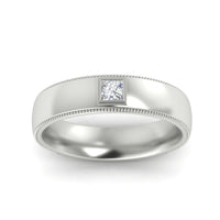 Princess Cut Mens Comfort Fit Promise Ring