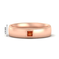 Princess Cut Mens Comfort Fit Promise Ring