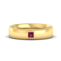 Princess Cut Mens Comfort Fit Promise Ring