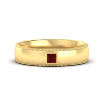 Princess Cut Mens Comfort Fit Promise Ring