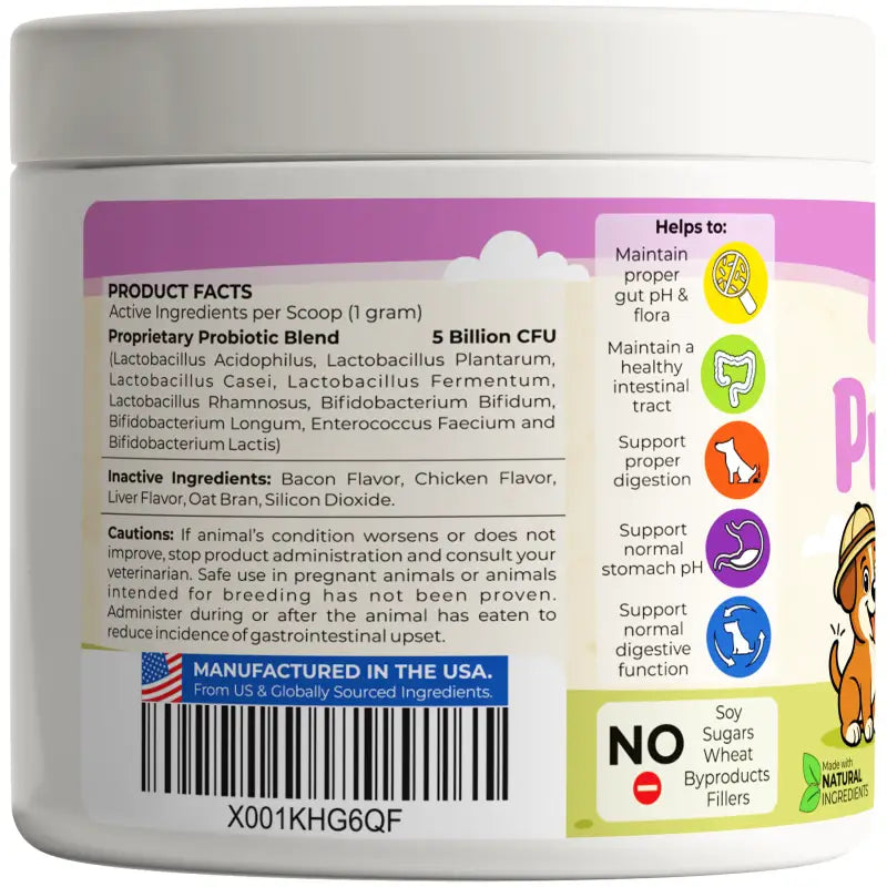 Probiotics for Dogs and Puppies. 90 Scoops - BIG FRENCHIES