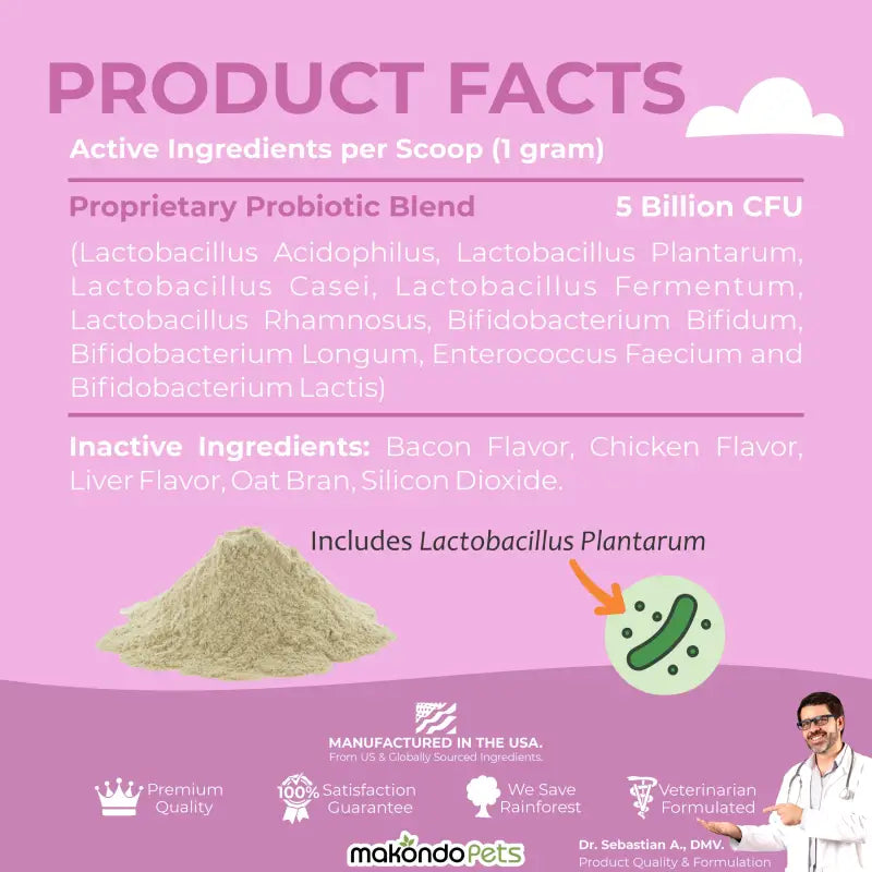 Probiotics for Dogs and Puppies. 90 Scoops - BIG FRENCHIES