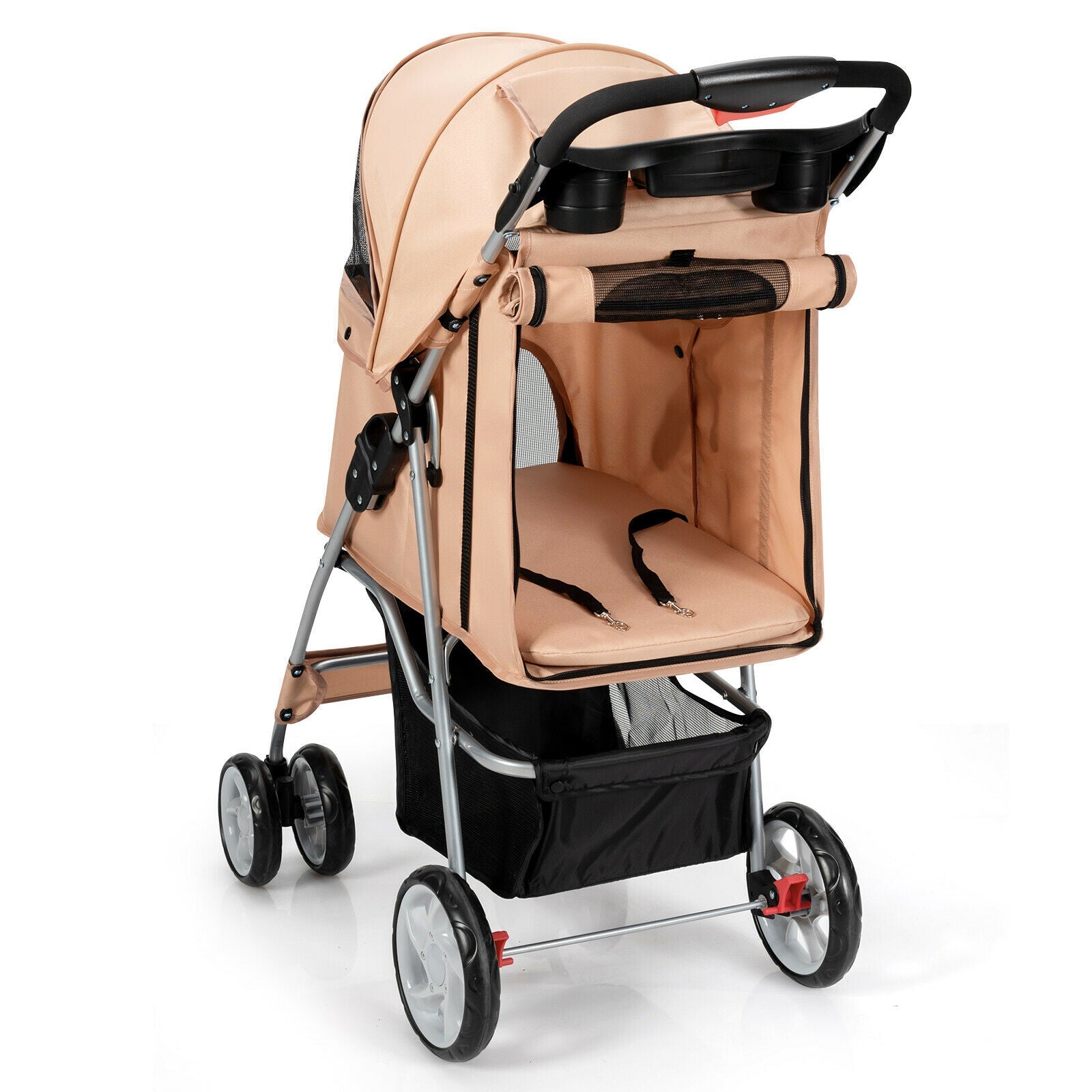 Foldable Pet Stroller 4-Wheel Travel Carrier - BIG FRENCHIES