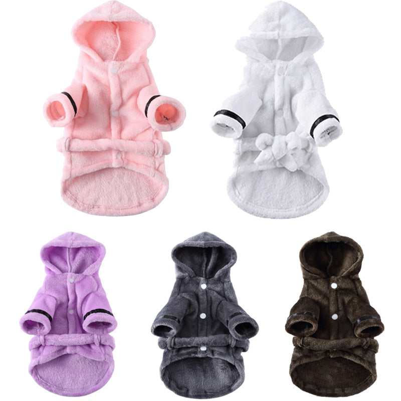 Luxury Soft Pet Dog Puppy Hooded Bathrobe - BIG FRENCHIES