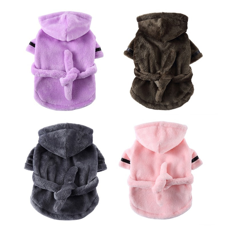 Luxury Soft Pet Dog Puppy Hooded Bathrobe - BIG FRENCHIES