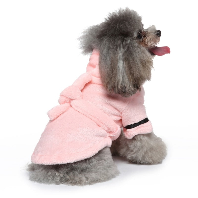 Luxury Soft Pet Dog Puppy Hooded Bathrobe - BIG FRENCHIES