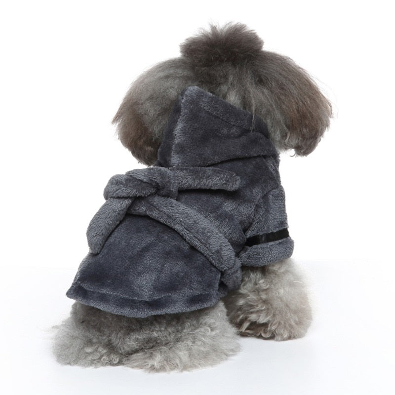 Luxury Soft Pet Dog Puppy Hooded Bathrobe - BIG FRENCHIES