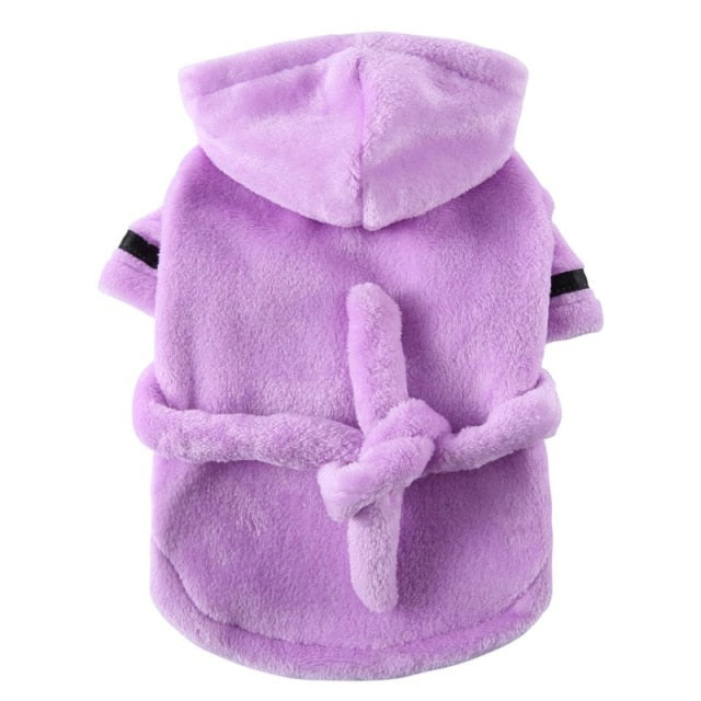 Luxury Soft Pet Dog Puppy Hooded Bathrobe - BIG FRENCHIES