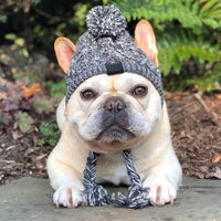 Autumn Winter Warm Knitted Pet Hats With Fluffy Ball - BIG FRENCHIES