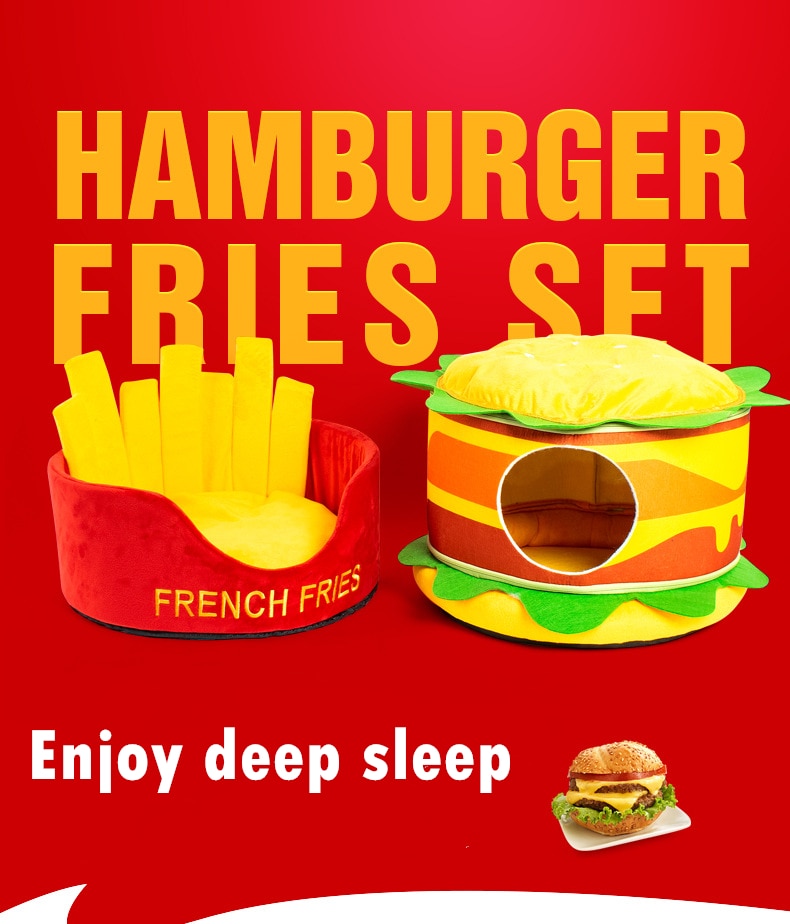 Hamburger French Fries Pet Bed - BIG FRENCHIES